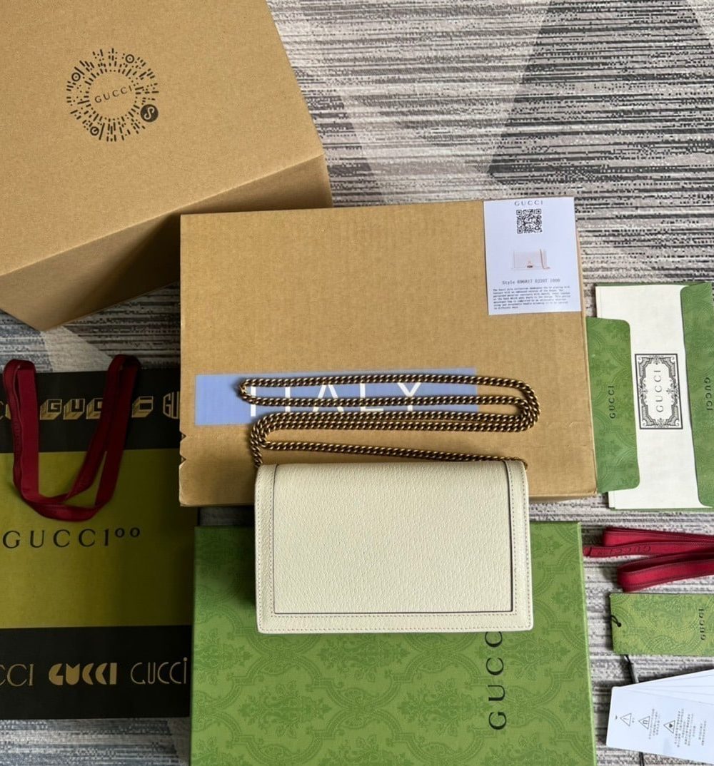 1:1 Replica Gucci Diana Mini Bag With Bamboo White For Women, Women's Bags 7.5in/19cm GG