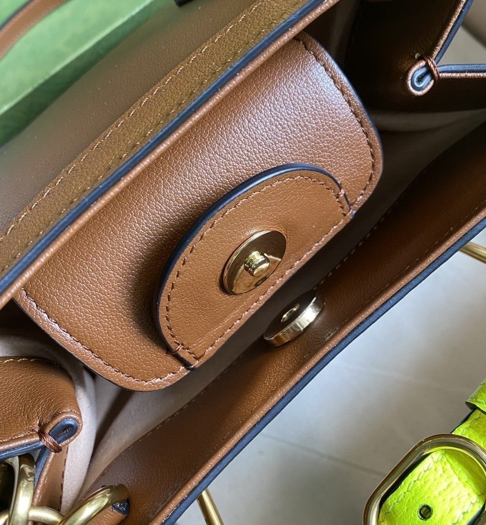 1:1 Replica Gucci Diana Mini Tote Bag Brown For Women  8in/20cm GG 702732 U3ZDT 2185