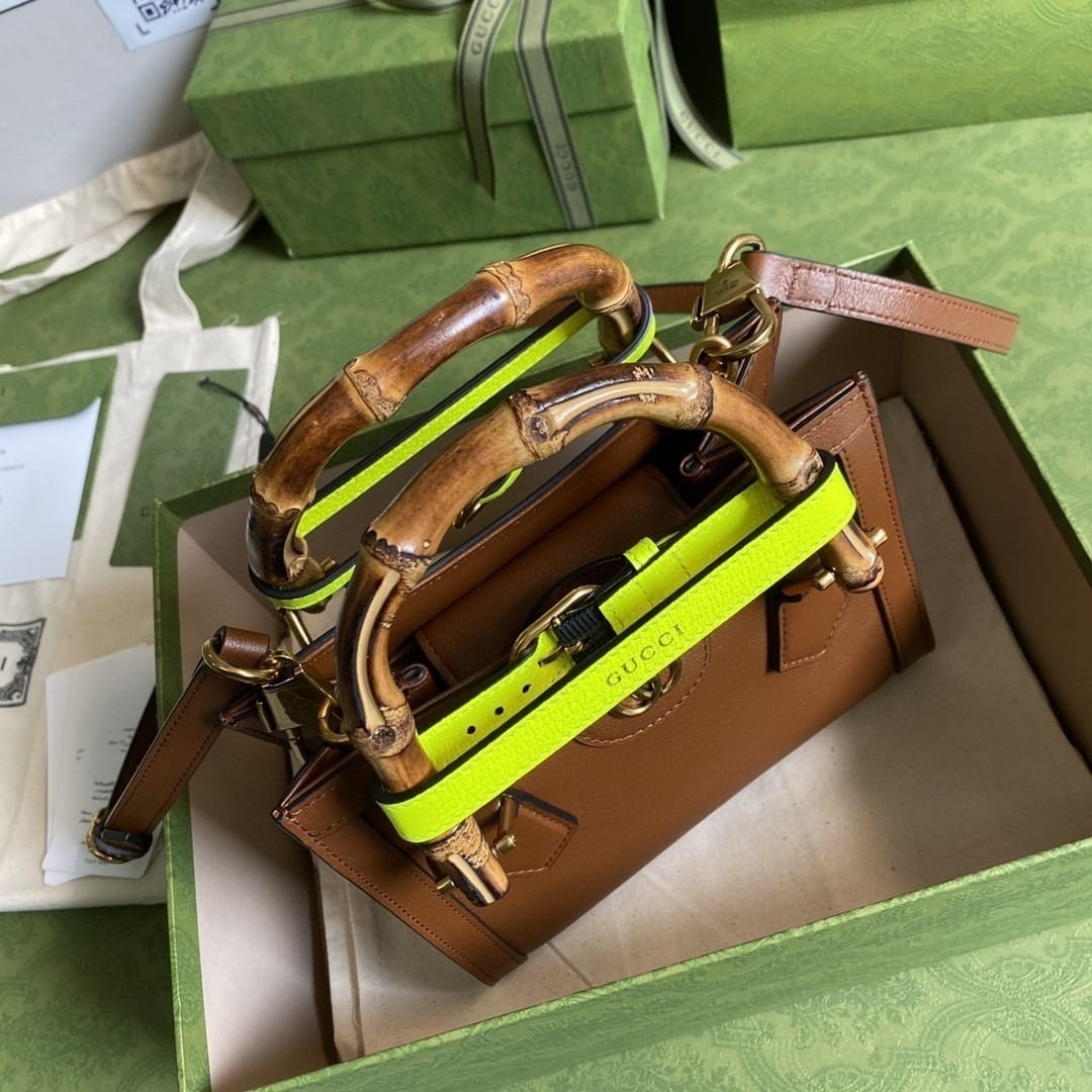 1:1 Replica Gucci Diana Mini Tote Bag Brown For Women 8in/20cm GG 702732 U3ZDT 2185 - Image 8