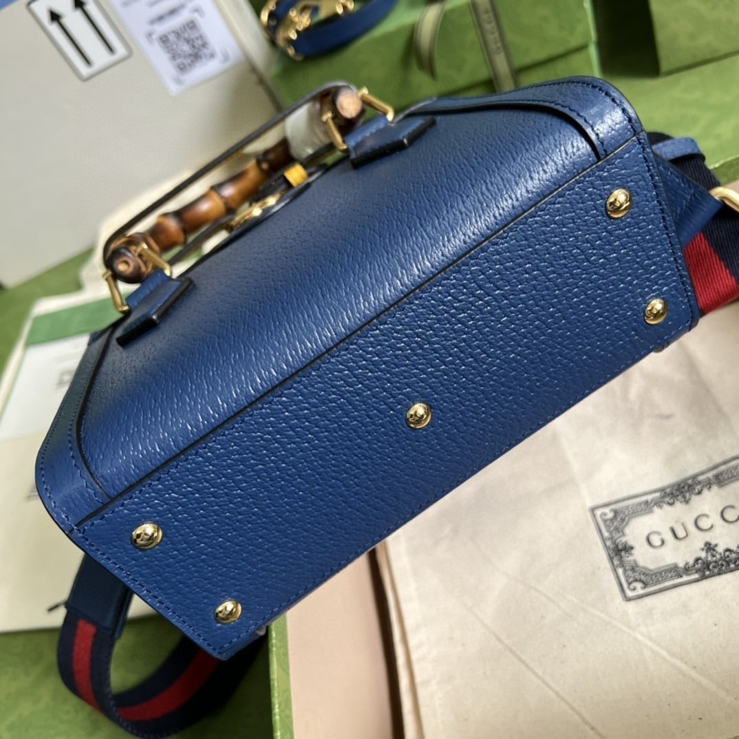 1:1 Replica Gucci Diana Mini Tote Bag Canvas Lining Blue For Women 7.9in/20cm GG 702732 U3ZDT 4862 - Image 5