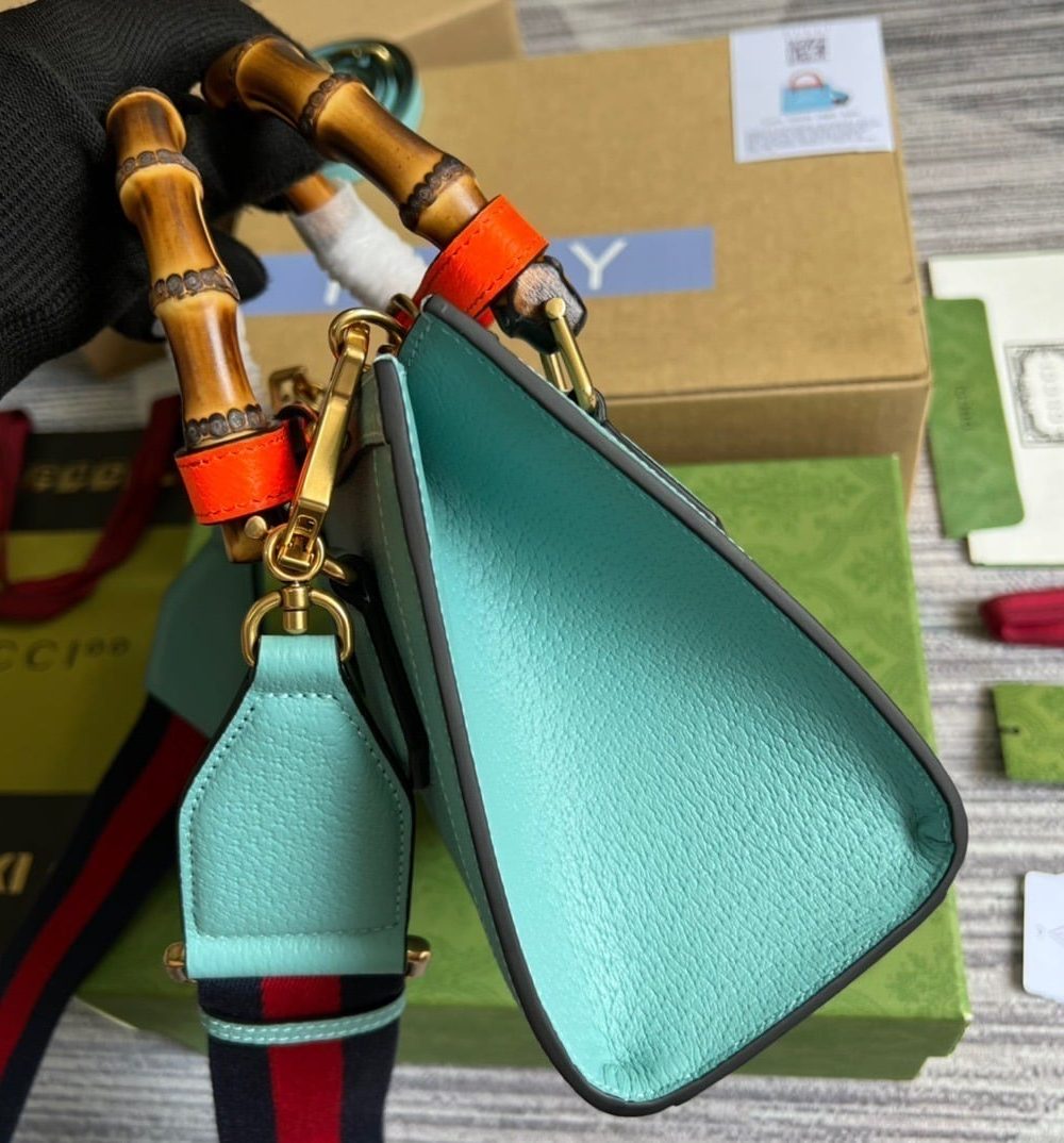 1:1 Replica Gucci Diana Mini Tote Bag Light Blue For Women, Women's Bags 7.9in/20cm GG ‎702732 U3ZDT 4377