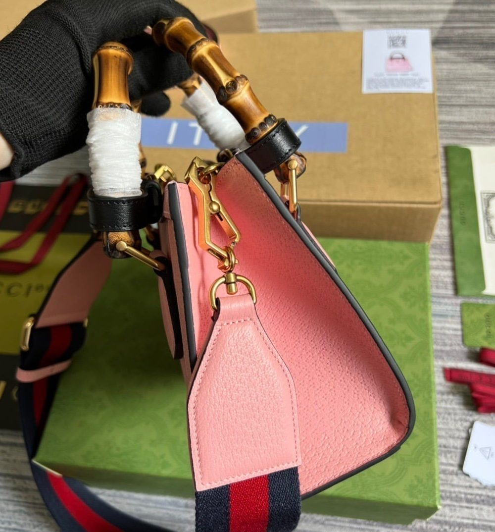 1:1 Replica Gucci Diana Mini Tote Bag Pink For Women, Women's Bags 7.9in/20cm GG ‎702732 U3ZDT 5479