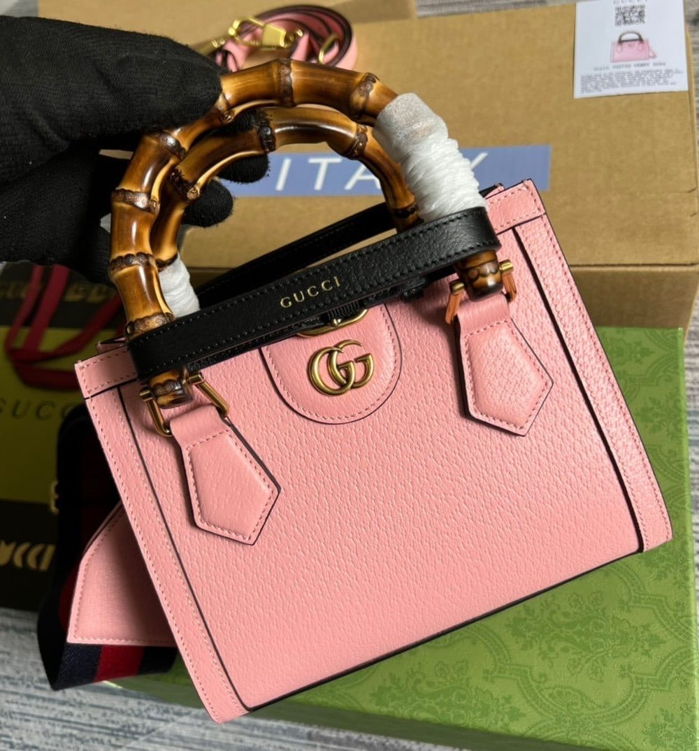 1:1 Replica Gucci Diana Mini Tote Bag Pink For Women, Women's Bags 7.9in/20cm GG ‎702732 U3ZDT 5479