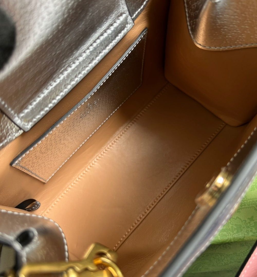 1:1 Replica Gucci Diana Mini Tote Bag Silver For Women, Women's Bags 7.9in/20cm GG ‎702732 1TRGT 8190