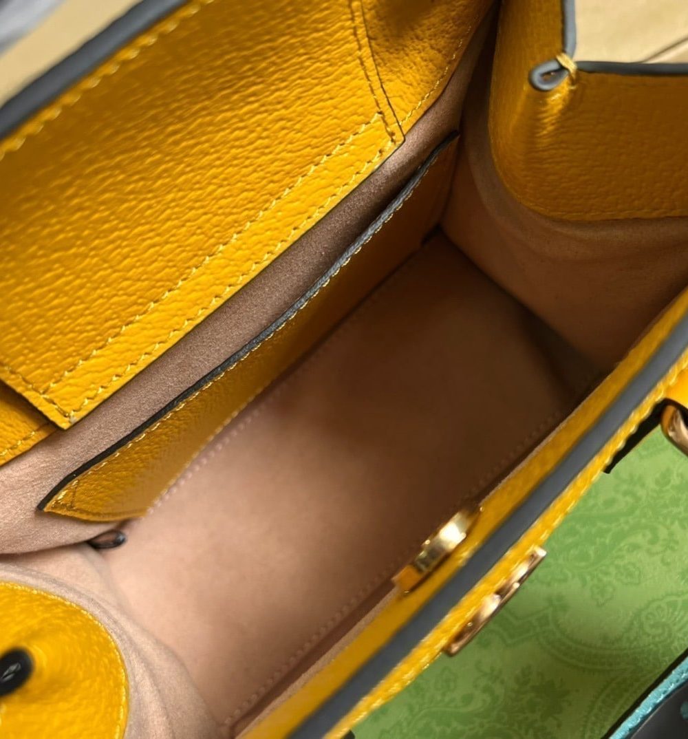 1:1 Replica Gucci Diana Mini Tote Bag Yellow For Women, Women's Bags 7.9in/20cm GG ‎702732 U3ZDT 7480