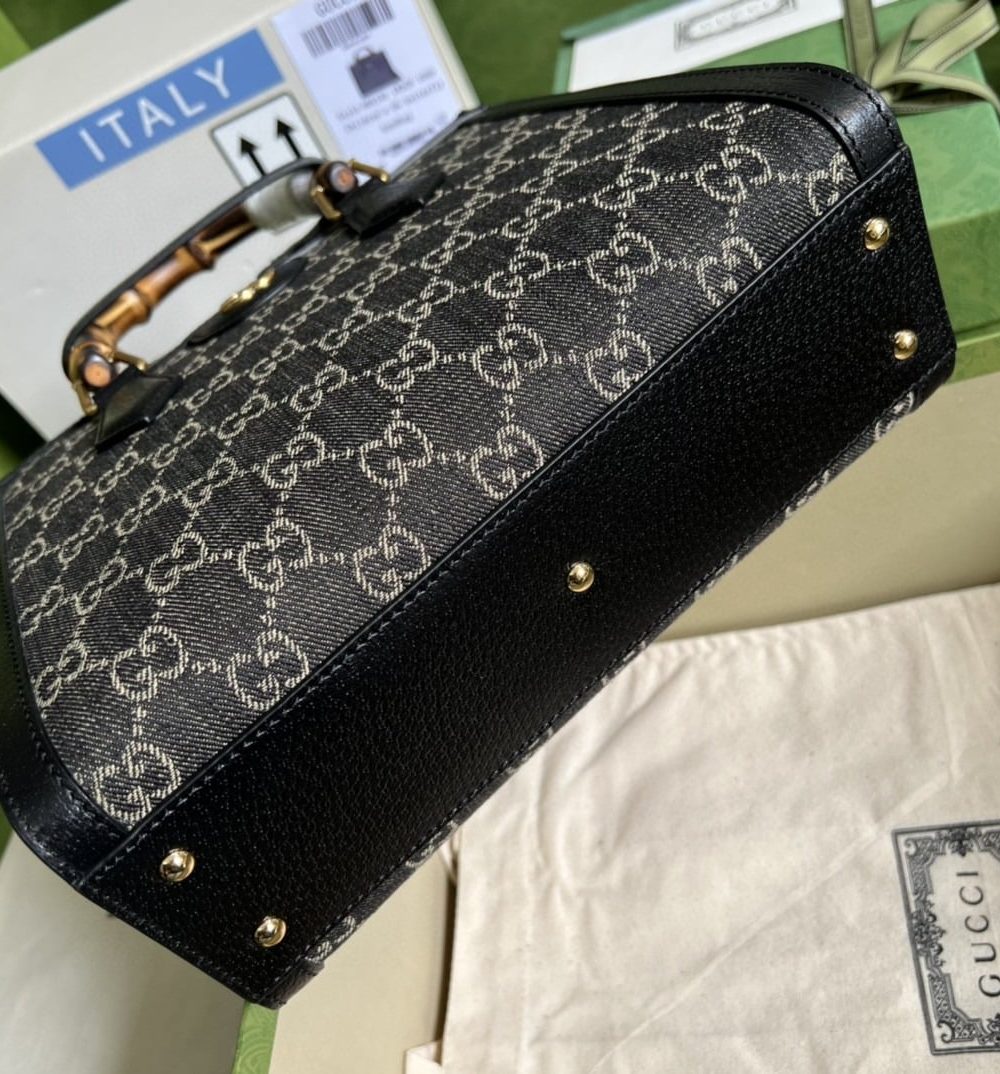 1:1 Replica Gucci Diana Small Tote Bag Black For Women 10.6in/27cm GG 660195 17QDT 3177