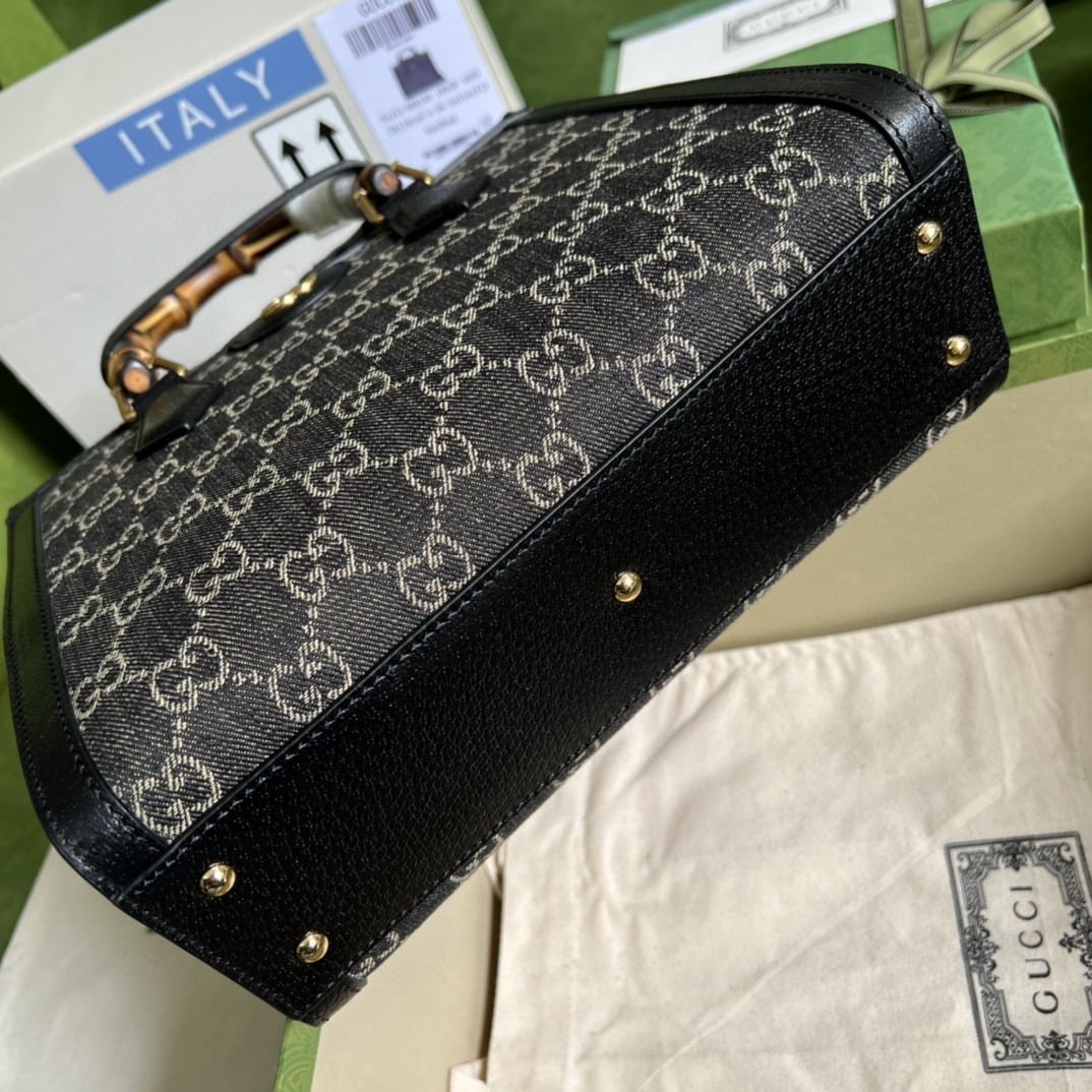 1:1 Replica Gucci Diana Small Tote Bag Black For Women 10.6in/27cm GG 660195 17QDT 3177 - Image 6