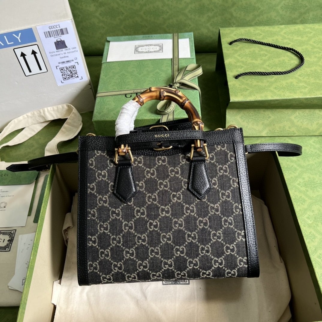 1:1 Replica Gucci Diana Small Tote Bag Black For Women 10.6in/27cm GG 660195 17QDT 3177 - Image 3
