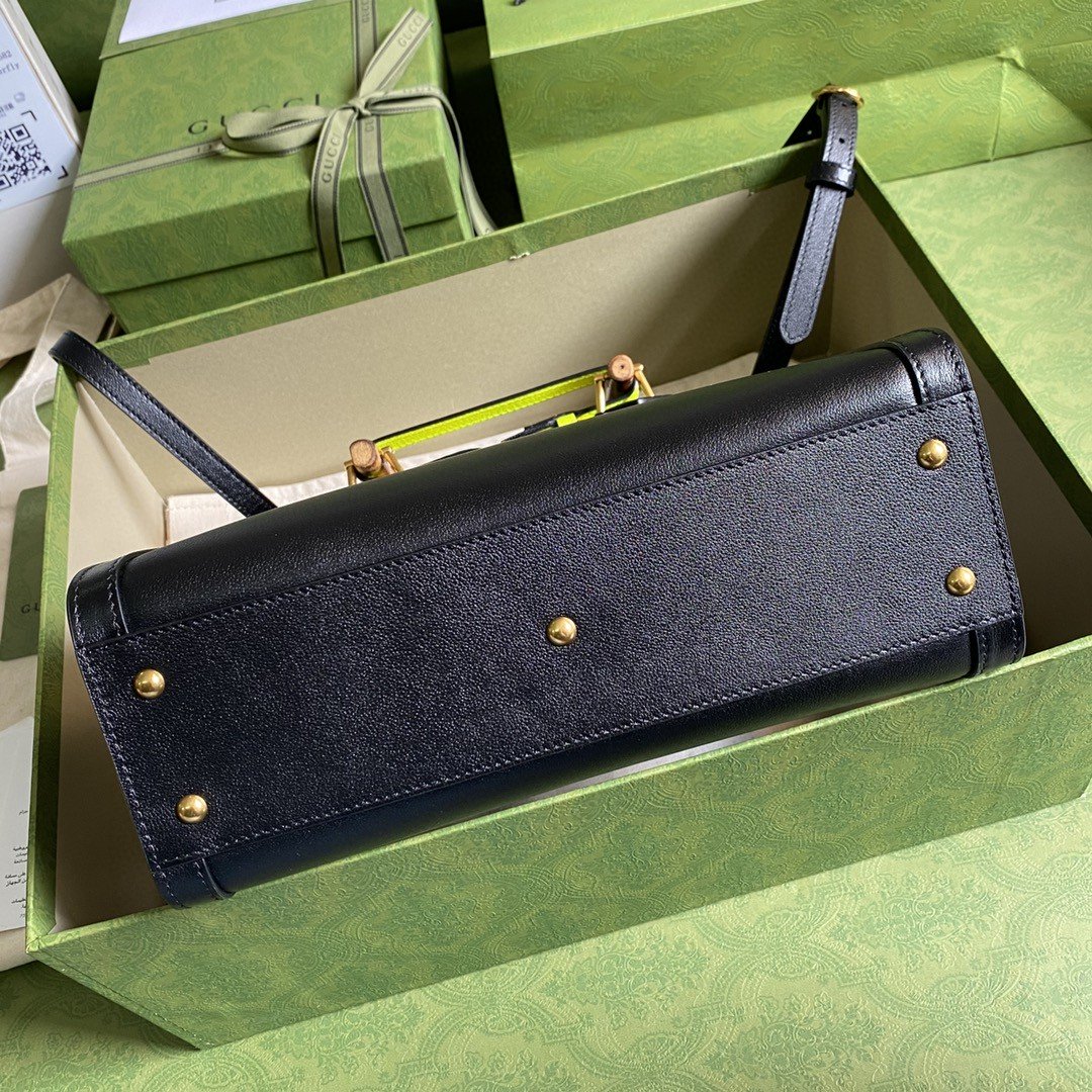 1:1 Replica Gucci Diana Small Tote Bag Black For Women 11in/27cm GG 702721 U3ZDT 1260 - Image 5