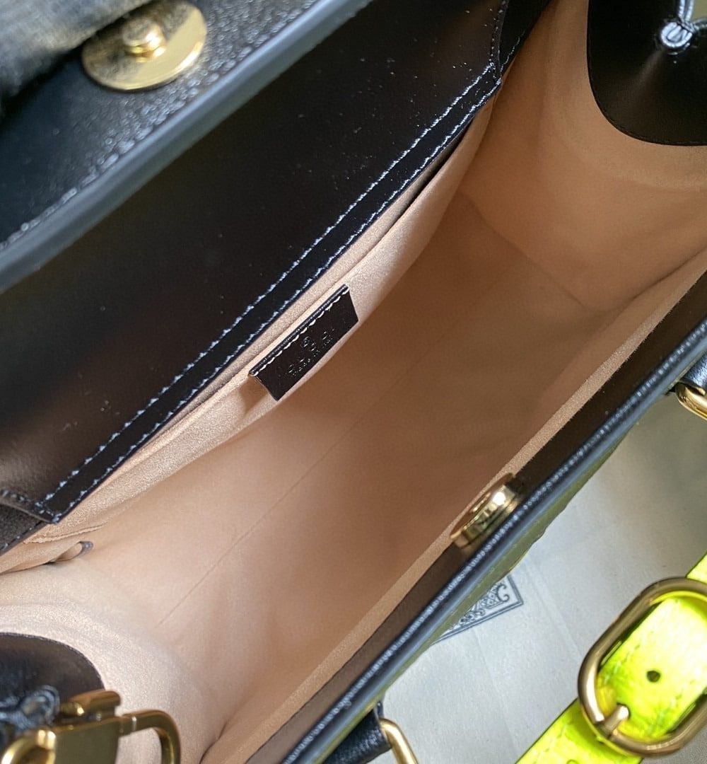 1:1 Replica Gucci Diana Small Tote Bag Black For Women 11in/27cm GG 702721 U3ZDT 1260
