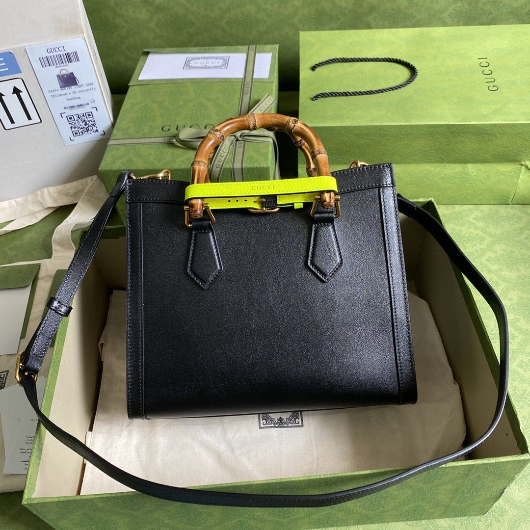 1:1 Replica Gucci Diana Small Tote Bag Black For Women 11in/27cm GG 702721 U3ZDT 1260 - Image 3