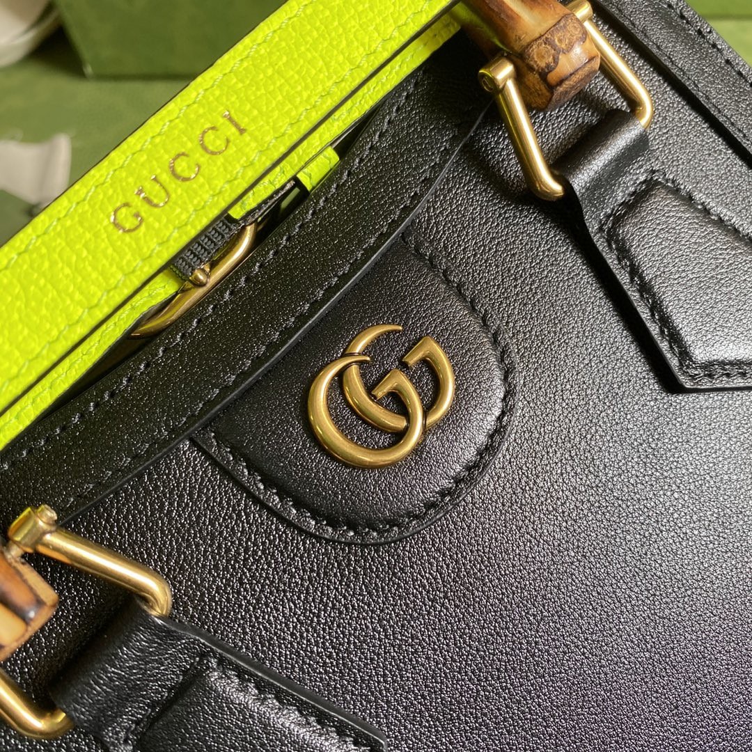 1:1 Replica Gucci Diana Small Tote Bag Black For Women 8in/20cm GG 702732 U3ZDT 1260 - Image 2