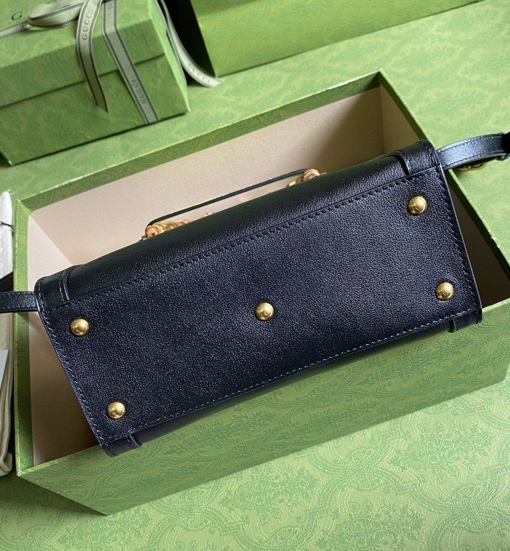 1:1 Replica Gucci Diana Small Tote Bag Black For Women 8in/20cm GG ‎702732 U3ZDT 1260