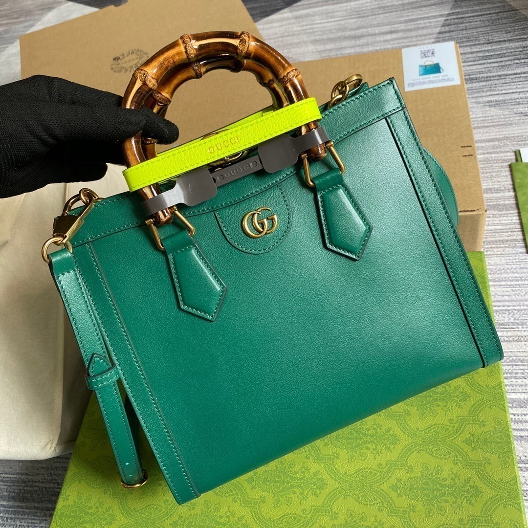 1:1 Replica Gucci Diana Small Tote Bag Green For Women, Women's Bags 11in/27cm GG - Image 9