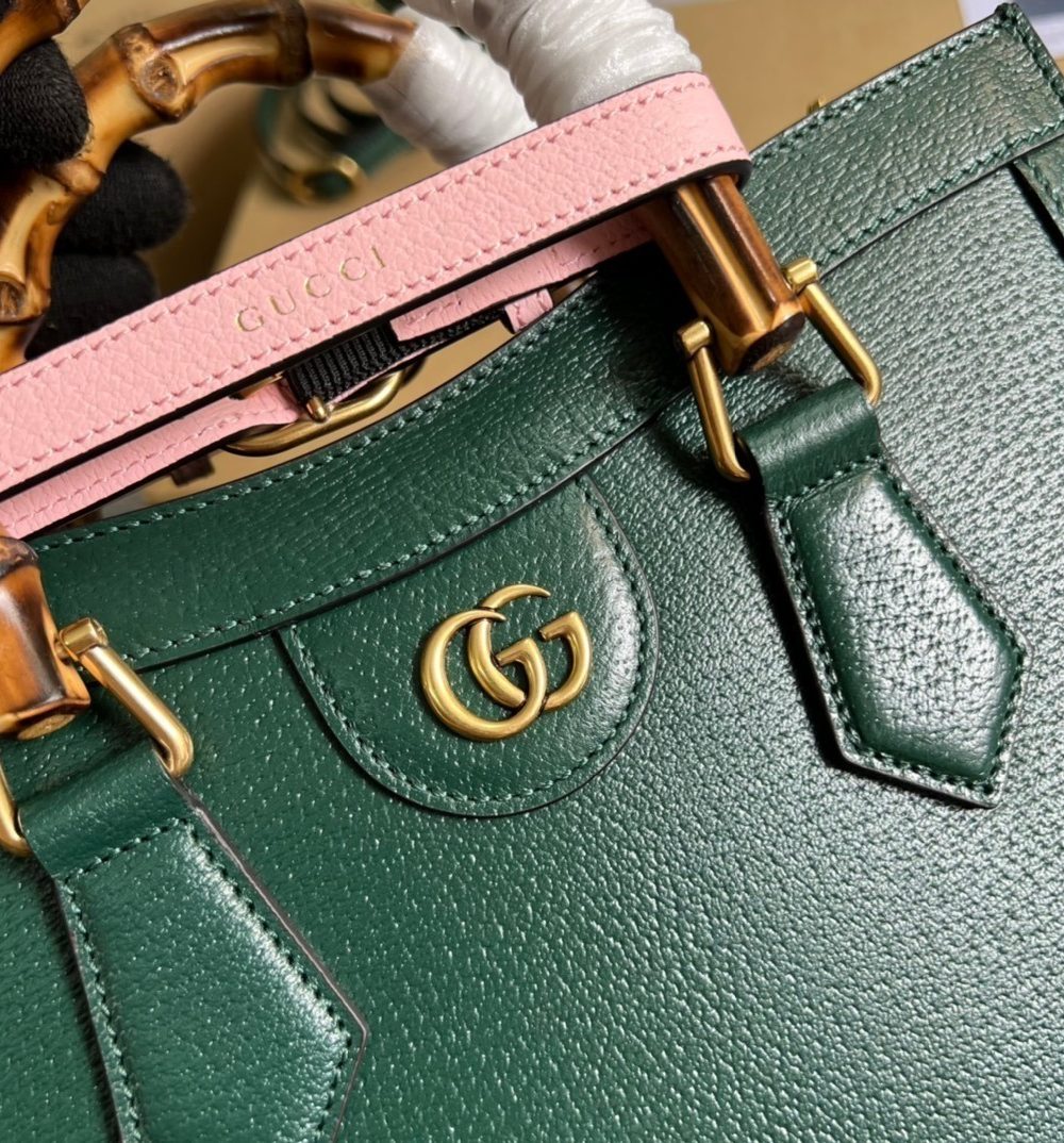1:1 Replica Gucci Diana Small Tote Bag Green For Women, Women's Bags 11in/27cm GG ‎