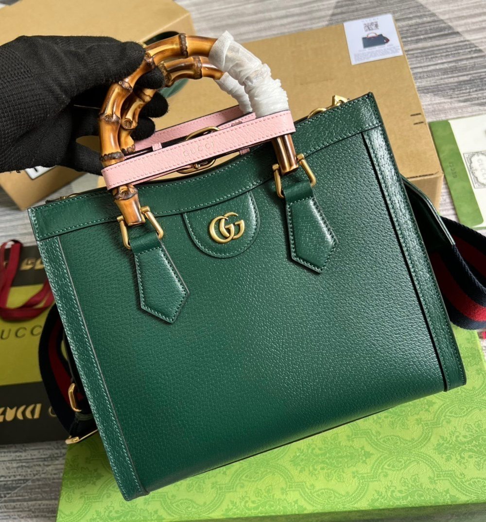 1:1 Replica Gucci Diana Small Tote Bag Green For Women, Women's Bags 11in/27cm GG ‎
