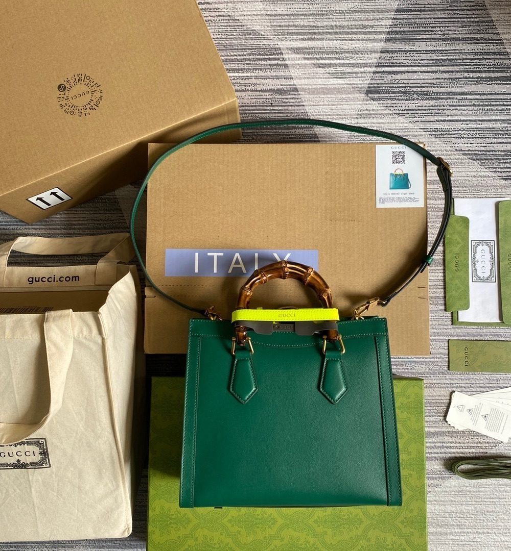1:1 Replica Gucci Diana Small Tote Bag Green For Women, Women's Bags 11in/27cm GG ‎