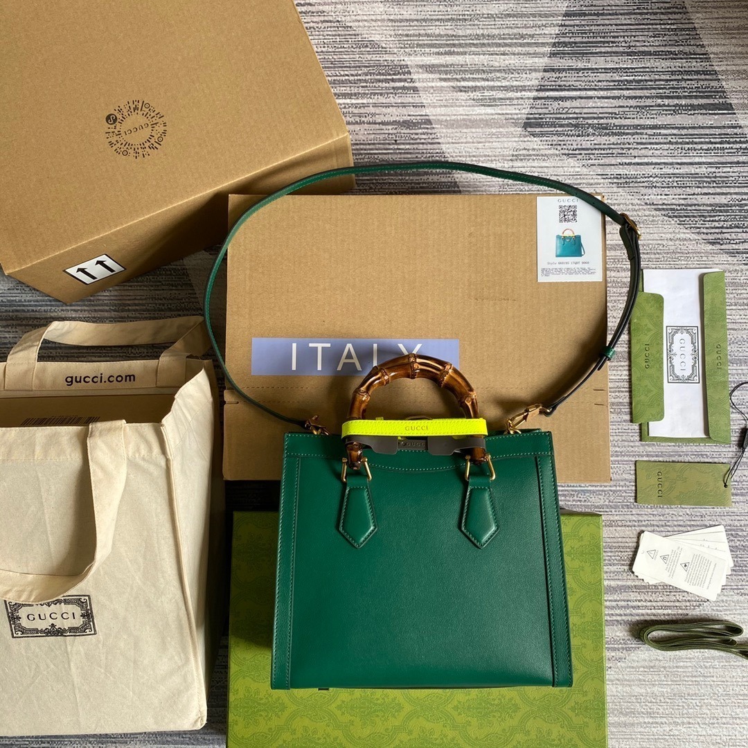 1:1 Replica Gucci Diana Small Tote Bag Green For Women, Women's Bags 11in/27cm GG - Image 8