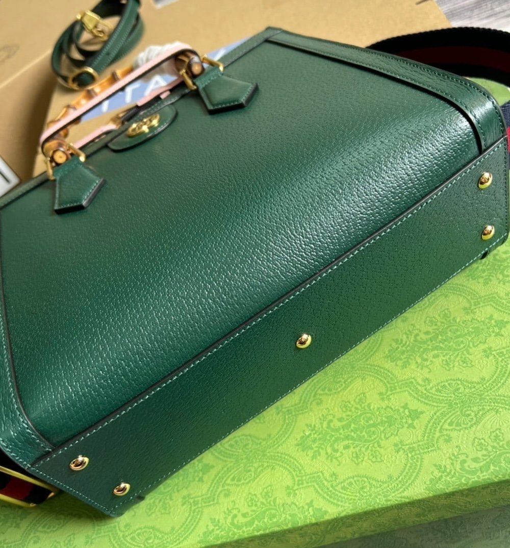 1:1 Replica Gucci Diana Small Tote Bag Green For Women, Women's Bags 11in/27cm GG ‎