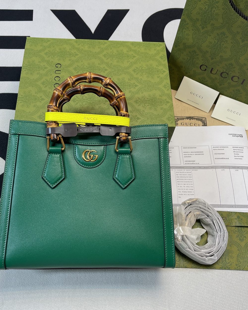 1:1 Replica Gucci Diana Small Tote Bag Green For Women, Women's Bags 11in/27cm GG ‎