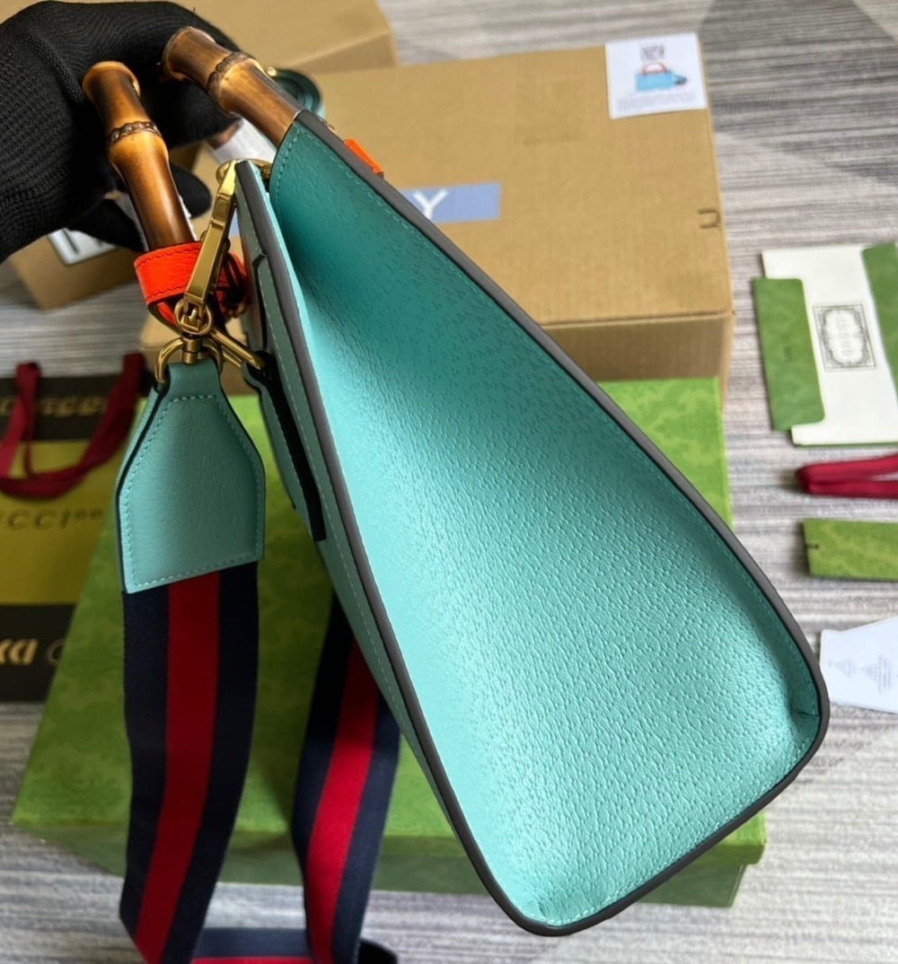 1:1 Replica Gucci Diana Small Tote Bag Light Blue For Women, Women's Bags 11in/27cm GG