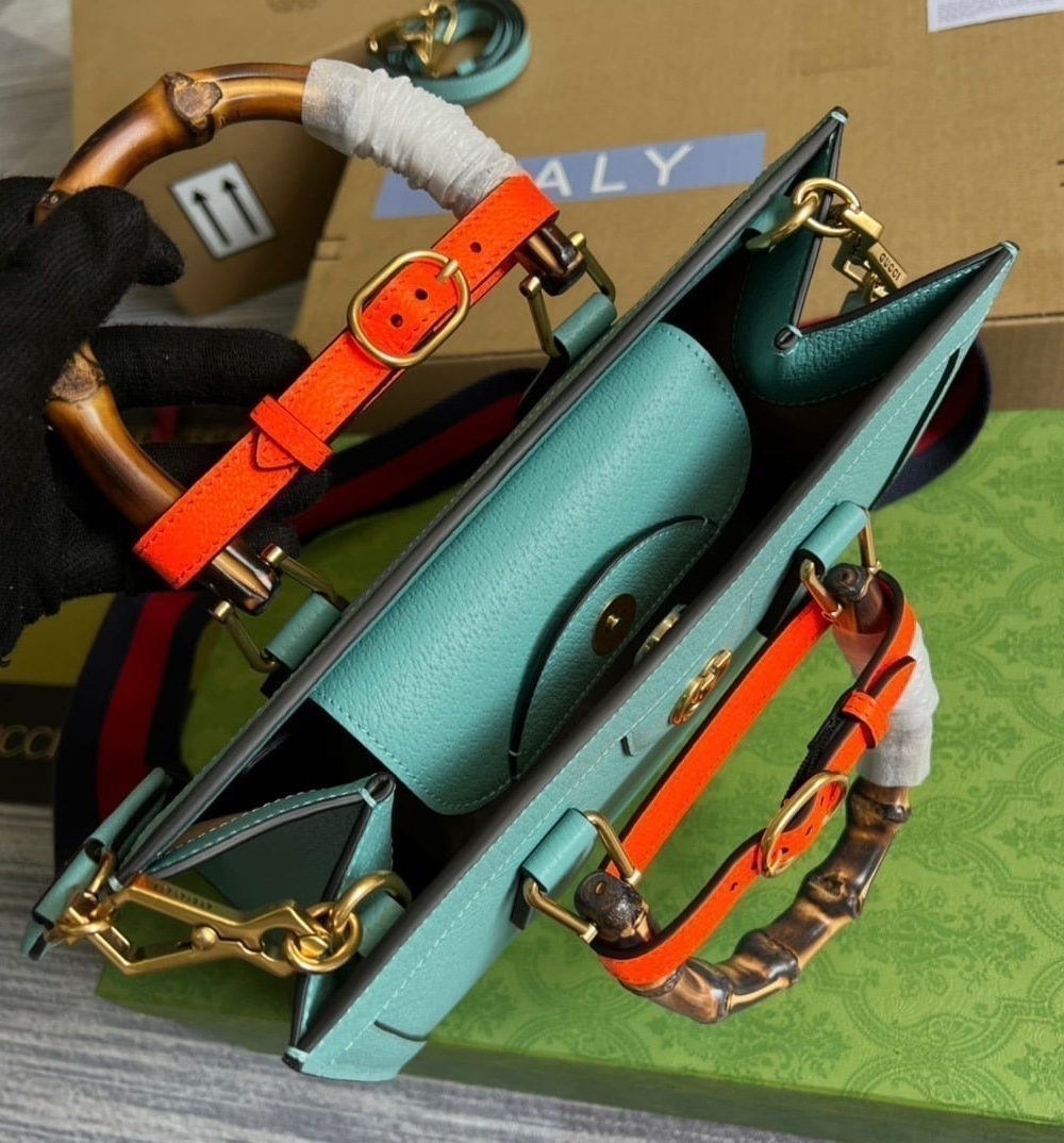 1:1 Replica Gucci Diana Small Tote Bag Light Blue For Women, Women's Bags 11in/27cm GG