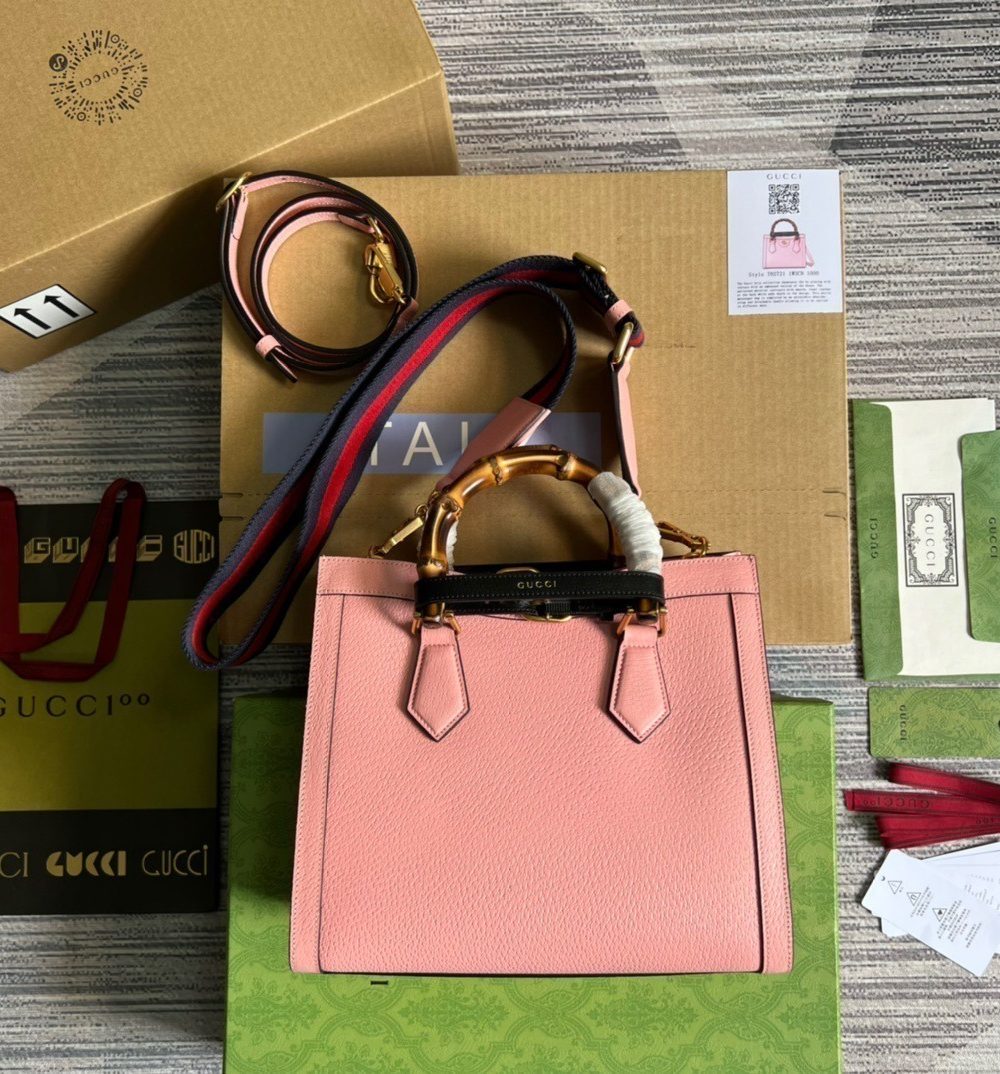 1:1 Replica Gucci Diana Small Tote Bag Pink For Women, Women's Bags 11in/27cm GG