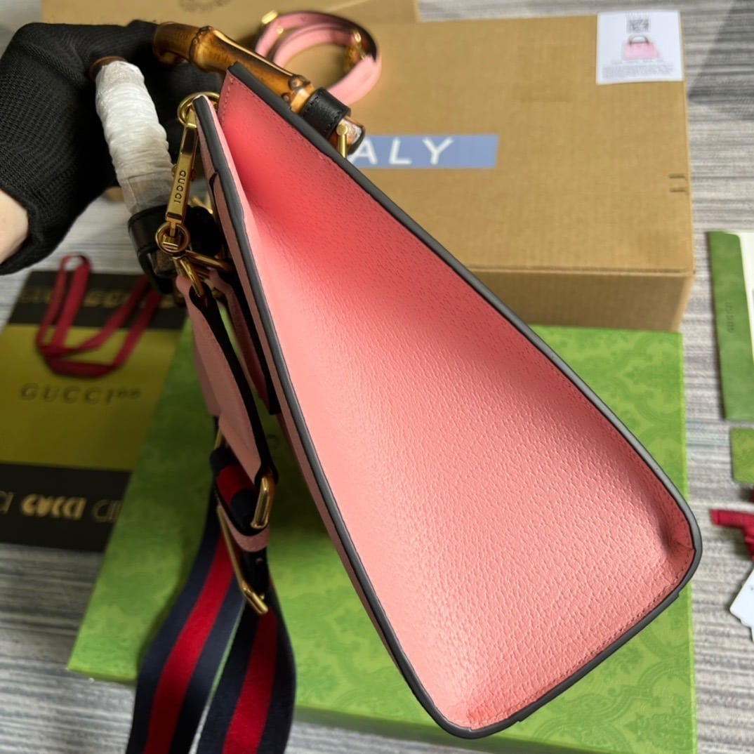 1:1 Replica Gucci Diana Small Tote Bag Pink For Women, Women's Bags 11in/27cm GG - Image 4