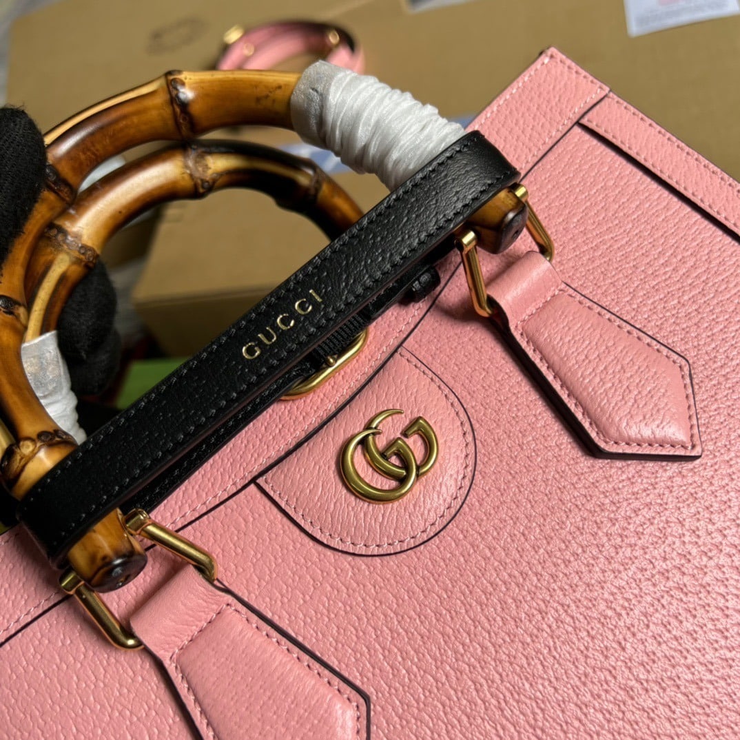 1:1 Replica Gucci Diana Small Tote Bag Pink For Women, Women's Bags 11in/27cm GG - Image 8