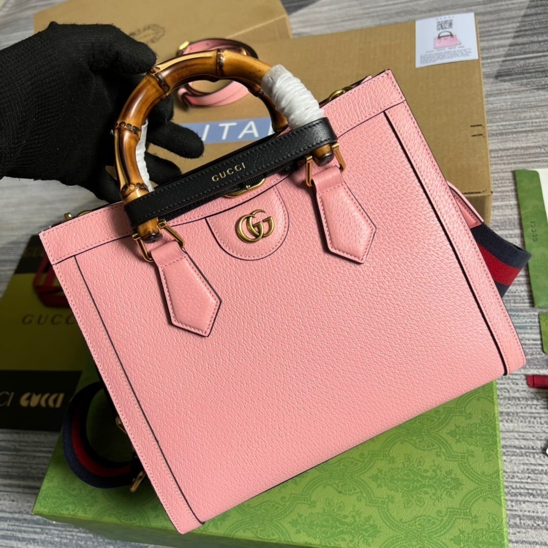 1:1 Replica Gucci Diana Small Tote Bag Pink For Women, Women's Bags 11in/27cm GG - Image 2