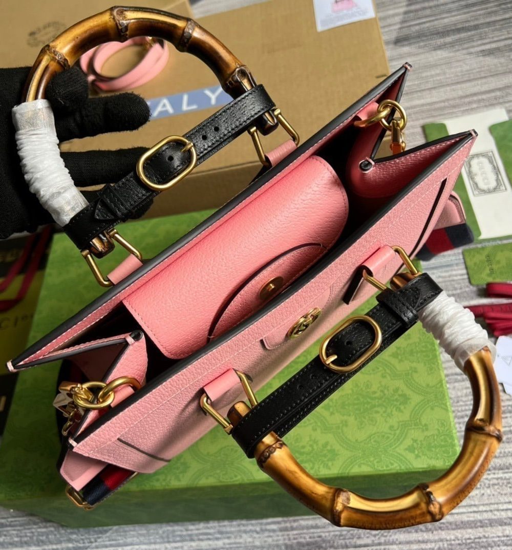 1:1 Replica Gucci Diana Small Tote Bag Pink For Women, Women's Bags 11in/27cm GG
