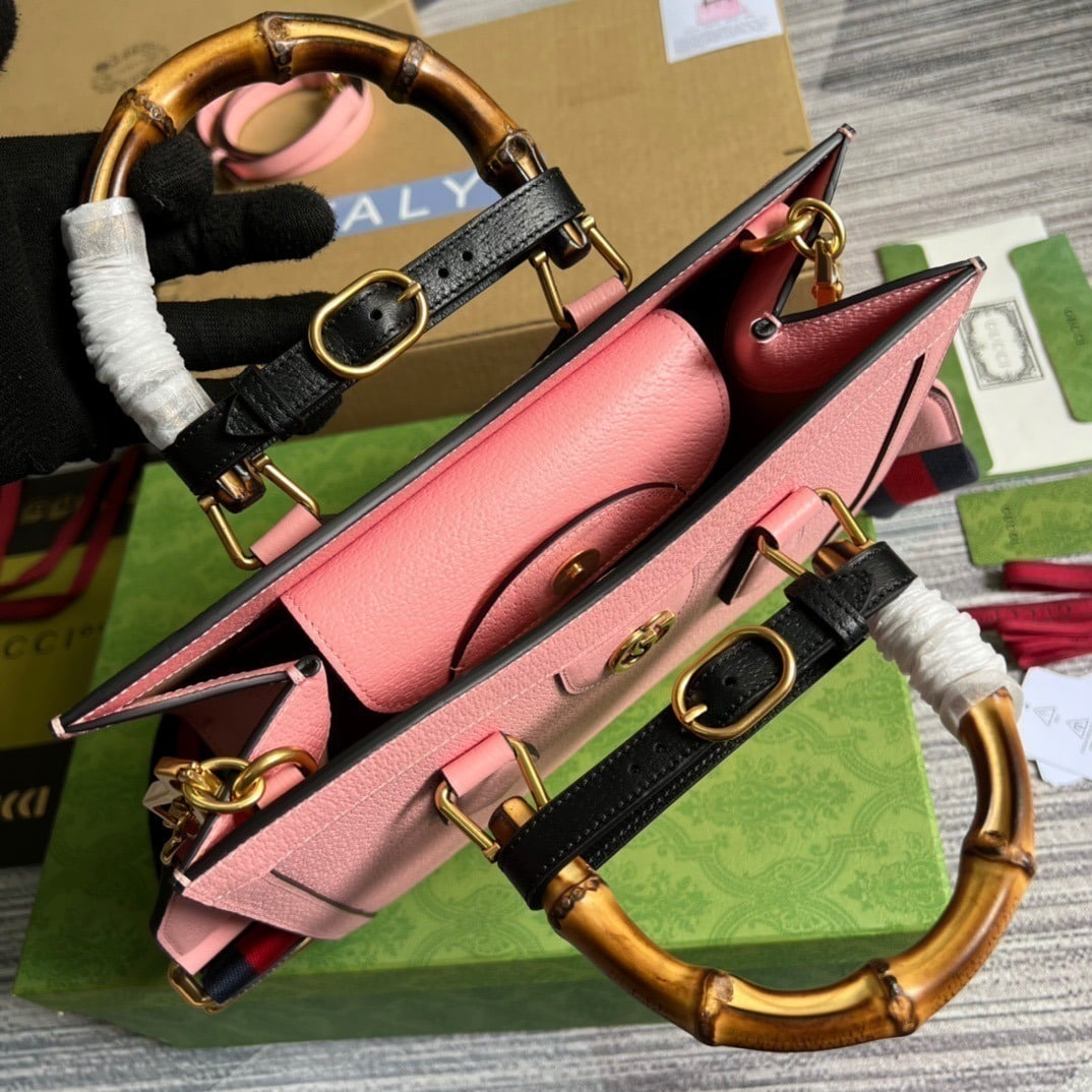 1:1 Replica Gucci Diana Small Tote Bag Pink For Women, Women's Bags 11in/27cm GG - Image 6