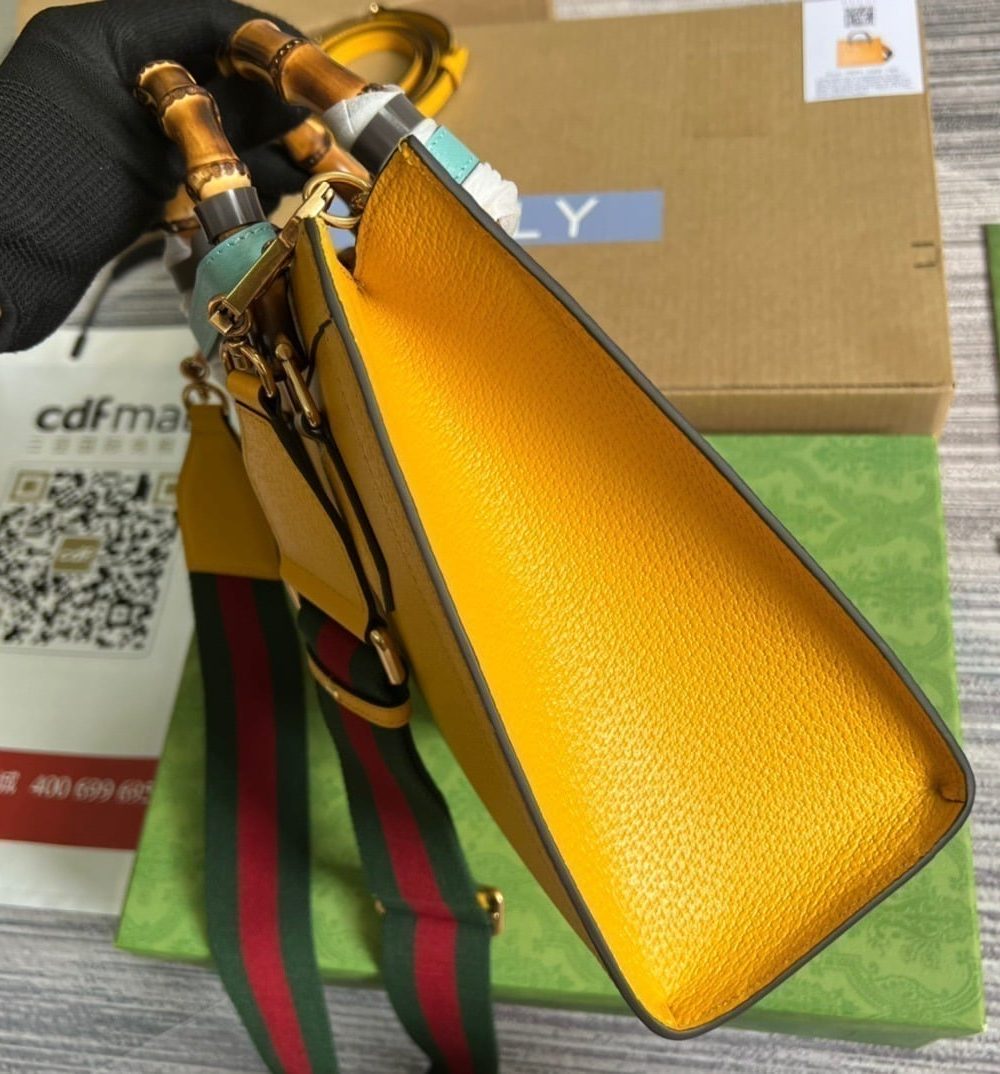 1:1 Replica Gucci Diana Small Tote Bag Yellow For Women, Women's Bags 11in/27cm GG ‎