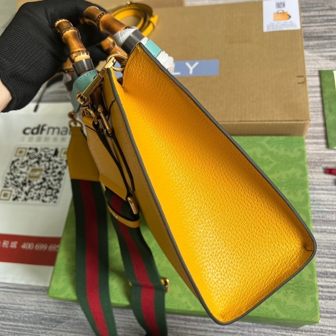1:1 Replica Gucci Diana Small Tote Bag Yellow For Women, Women's Bags 11in/27cm GG - Image 7