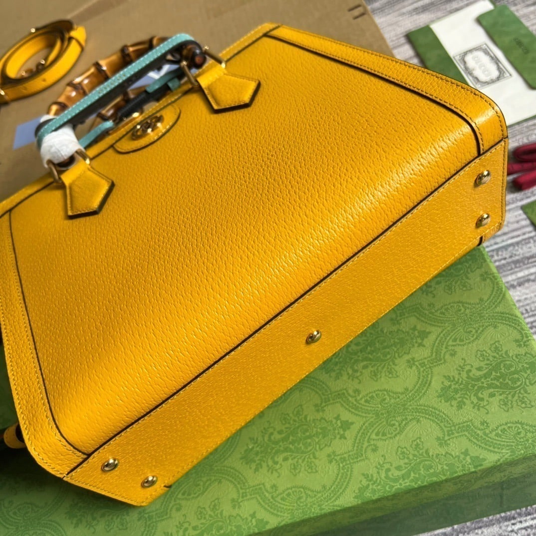 1:1 Replica Gucci Diana Small Tote Bag Yellow For Women, Women's Bags 11in/27cm GG - Image 6