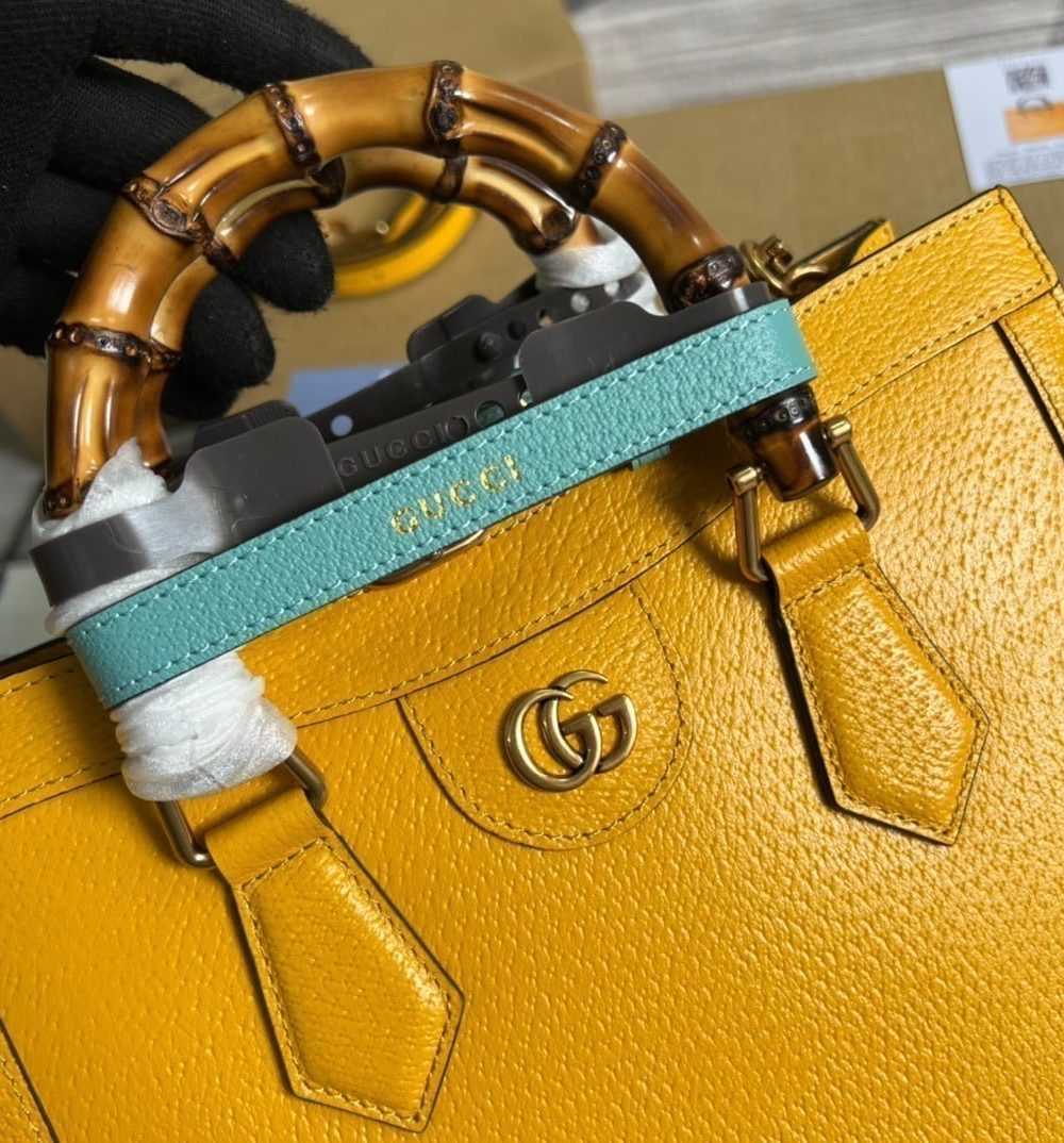 1:1 Replica Gucci Diana Small Tote Bag Yellow For Women, Women's Bags 11in/27cm GG ‎