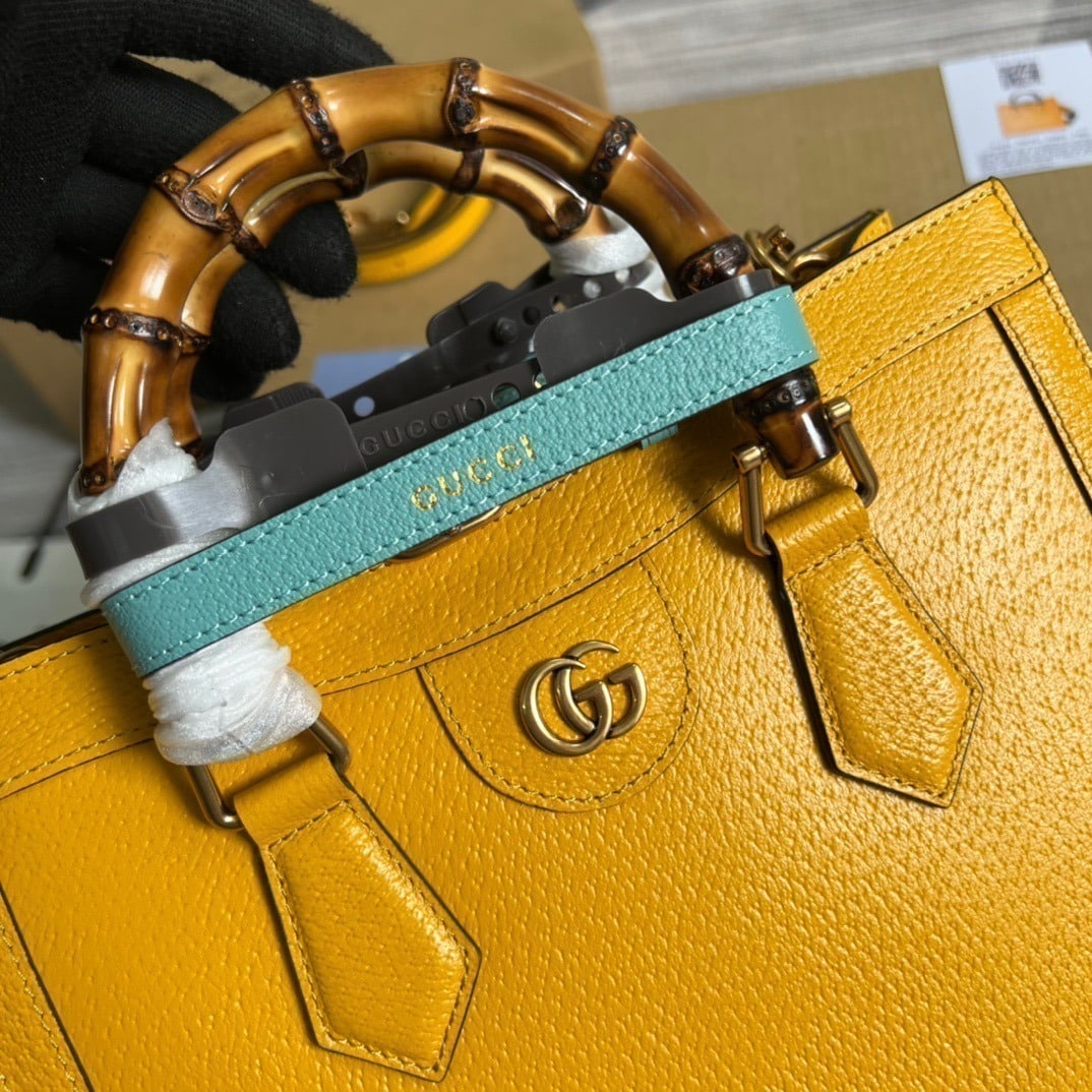 1:1 Replica Gucci Diana Small Tote Bag Yellow For Women, Women's Bags 11in/27cm GG - Image 2