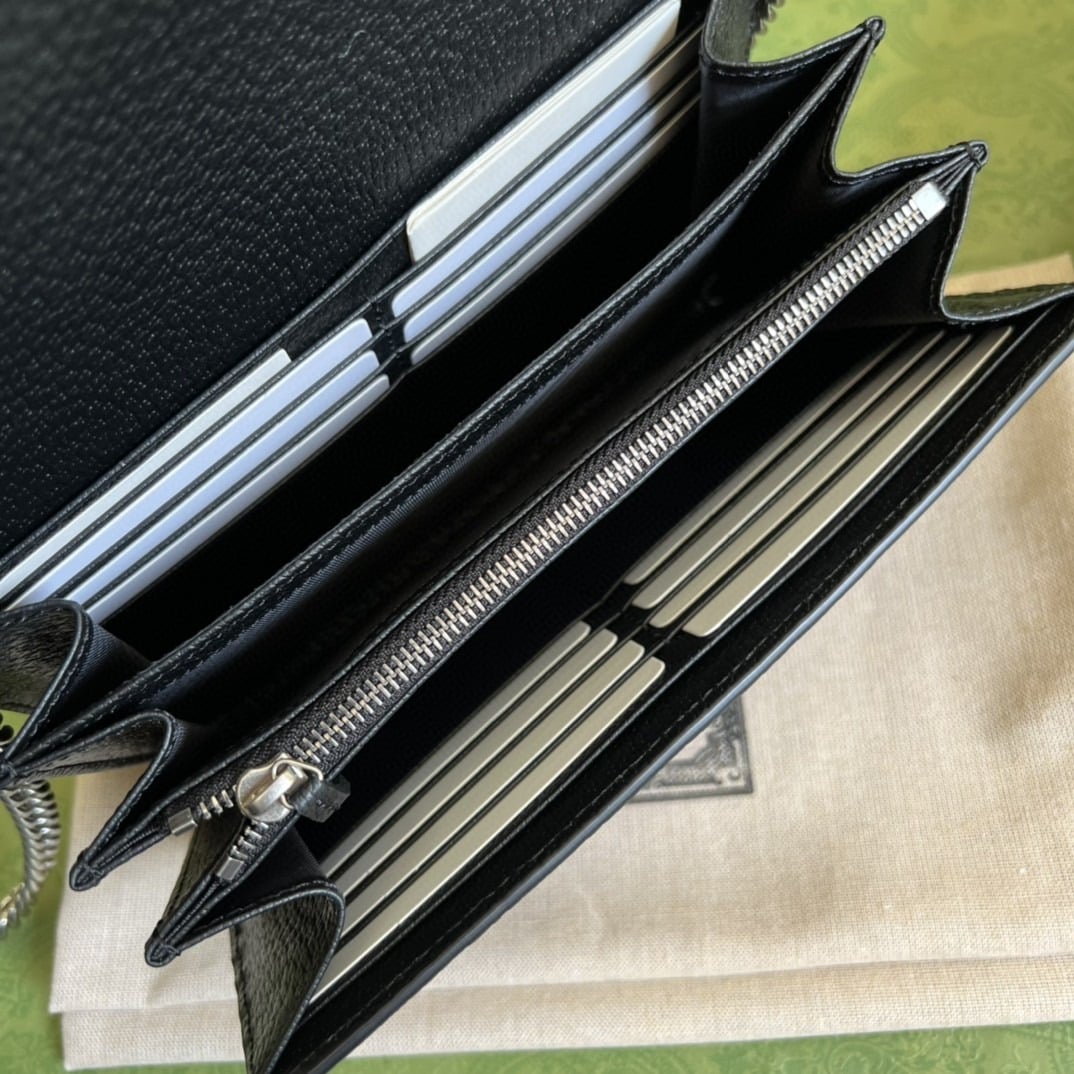 1:1 Replica Gucci Dionysus GG Mini Chain Bag Black And Ivory GG Denim Jacquard For Women 8in/20cm 401231 UN3BN 1274 - Image 2