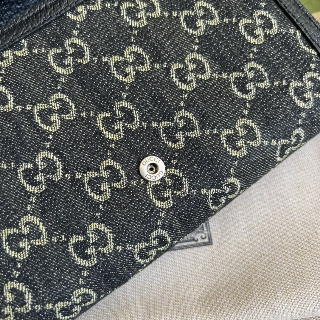 1:1 Replica Gucci Dionysus GG Mini Chain Bag Black And Ivory GG Denim Jacquard For Women 8in/20cm 401231 UN3BN 1274 - Image 6