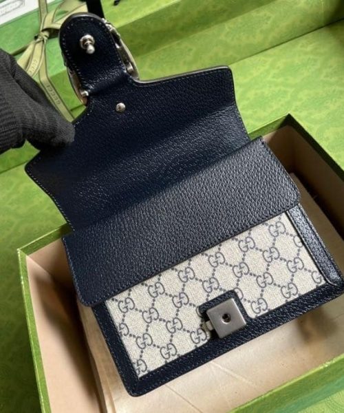 1:1 Replica Gucci Dionysus Mini Bag Beige And Blue GG Supreme Canvas For Women 7.5in/20cm