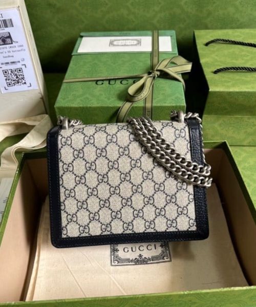 1:1 Replica Gucci Dionysus Mini Bag Beige And Blue GG Supreme Canvas For Women 7.5in/20cm