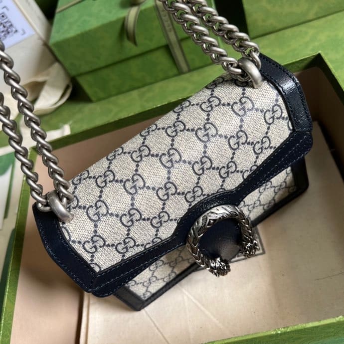 1:1 Replica Gucci Dionysus Mini Bag Beige And Blue GG Supreme Canvas For Women 7.5in/20cm - Image 5