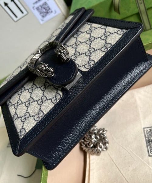 1:1 Replica Gucci Dionysus Mini Bag Beige And Blue GG Supreme Canvas For Women 7.5in/20cm
