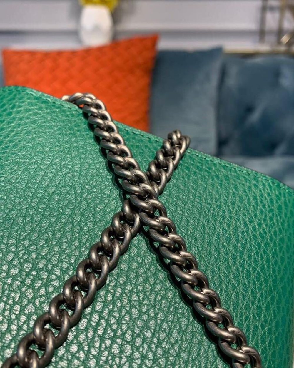 1:1 Replica Gucci Dionysus Mini Chain Bag Emerald Green Metal-Free Tanned For Women 8in/20cm GG 401231 CAOGX 3120