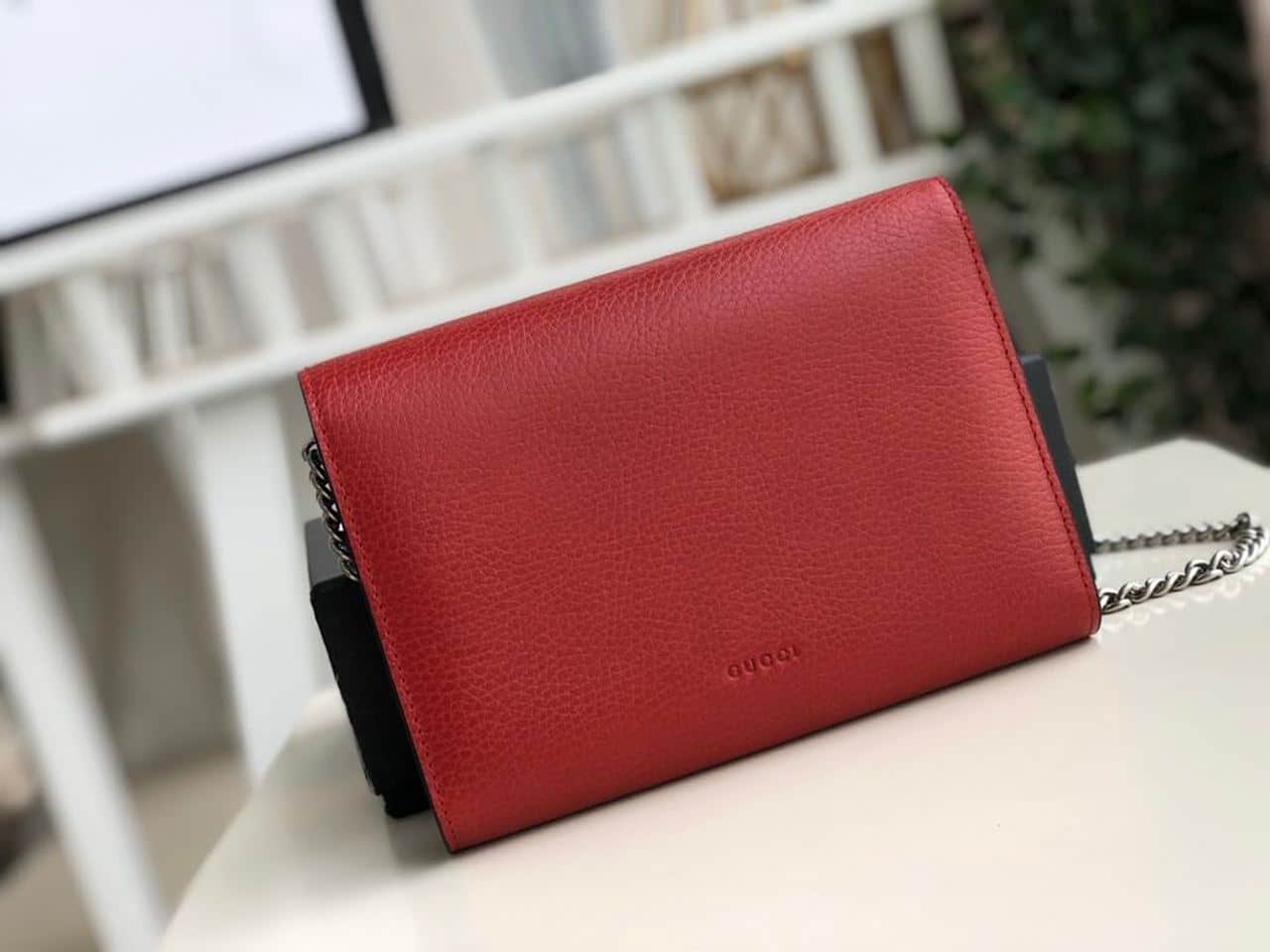 1:1 Replica Gucci Dionysus Mini Chain Bag Hibiscus Red Metal-Free Tanned For Women 8in/20cm GG 401231 CAOGX 8990 - Image 5