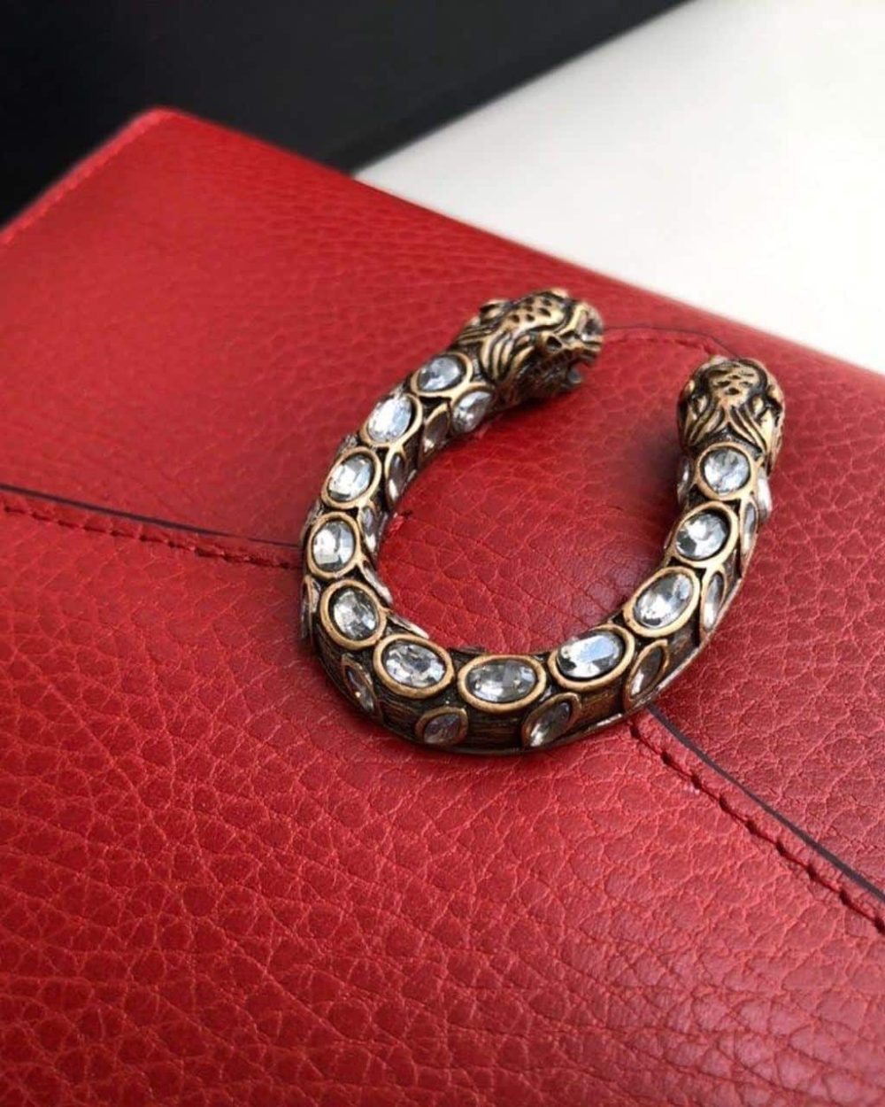 1:1 Replica Gucci Dionysus Mini Chain Bag Hibiscus Red Metal-Free Tanned For Women 8in/20cm GG 401231 CAOGX 8990