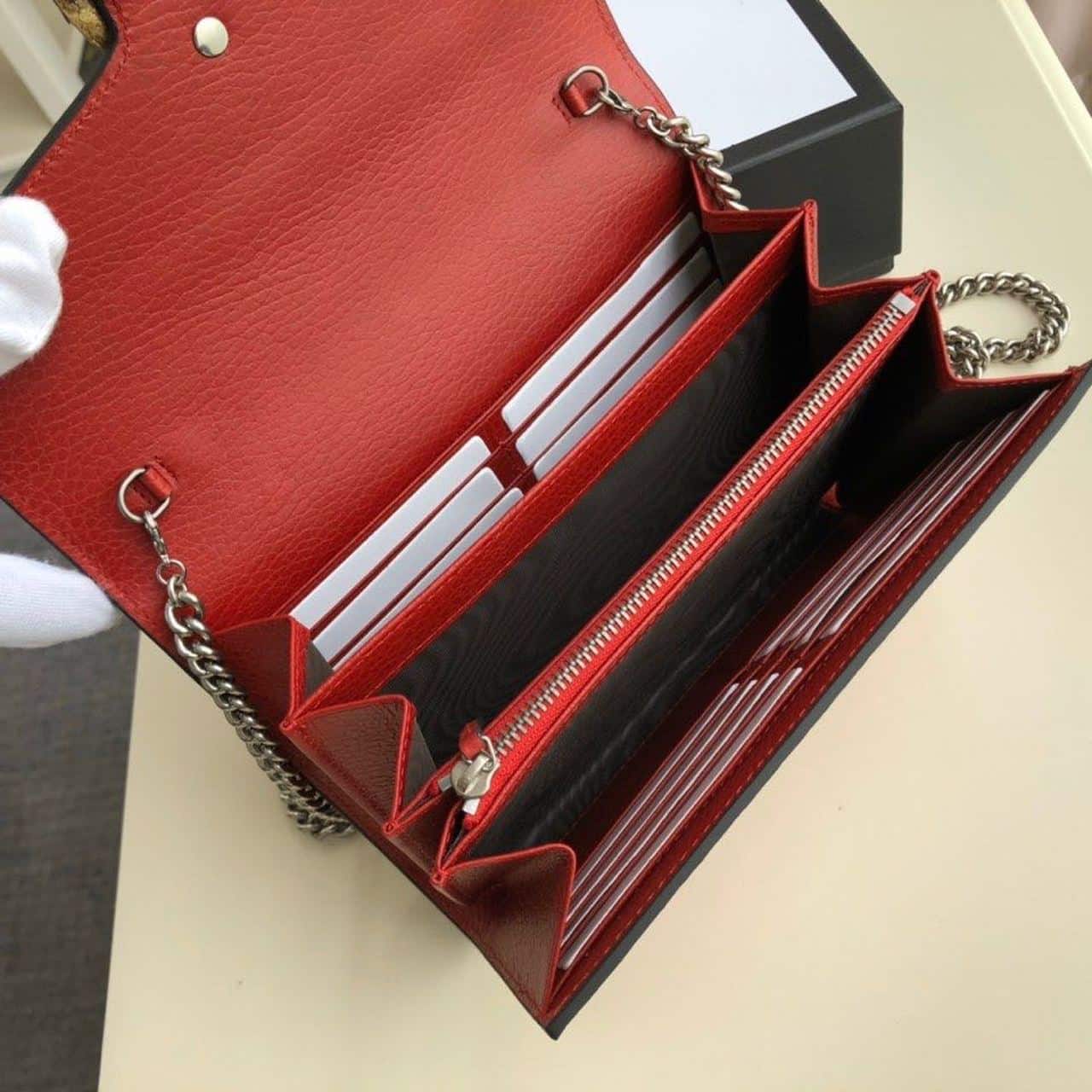 1:1 Replica Gucci Dionysus Mini Chain Bag Hibiscus Red Metal-Free Tanned For Women 8in/20cm GG 401231 CAOGX 8990 - Image 9