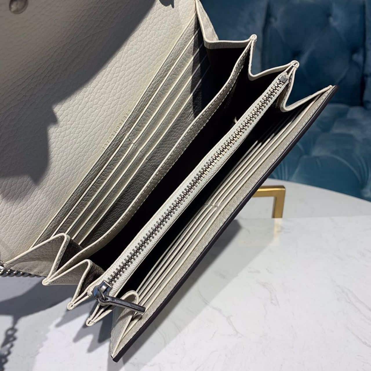 1:1 Replica Gucci Dionysus Mini Chain Bag White Metal-Free Tanned For Women 8in/20cm GG 401231 CAOGM 9174 - Image 8