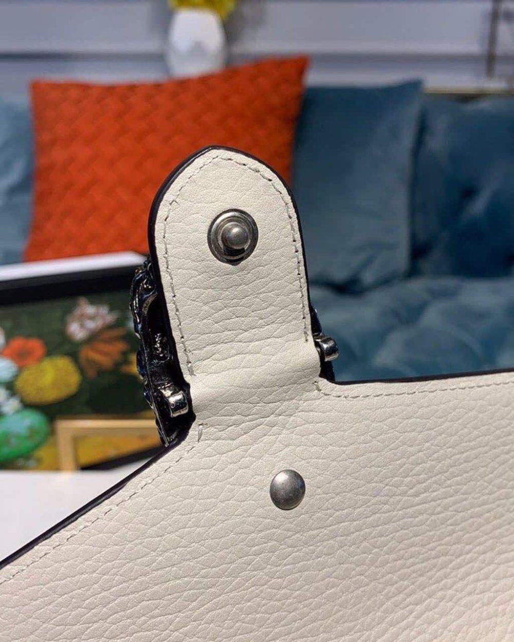 1:1 Replica Gucci Dionysus Mini Chain Bag White Metal-Free Tanned For Women 8in/20cm GG 401231 CAOGM 9174