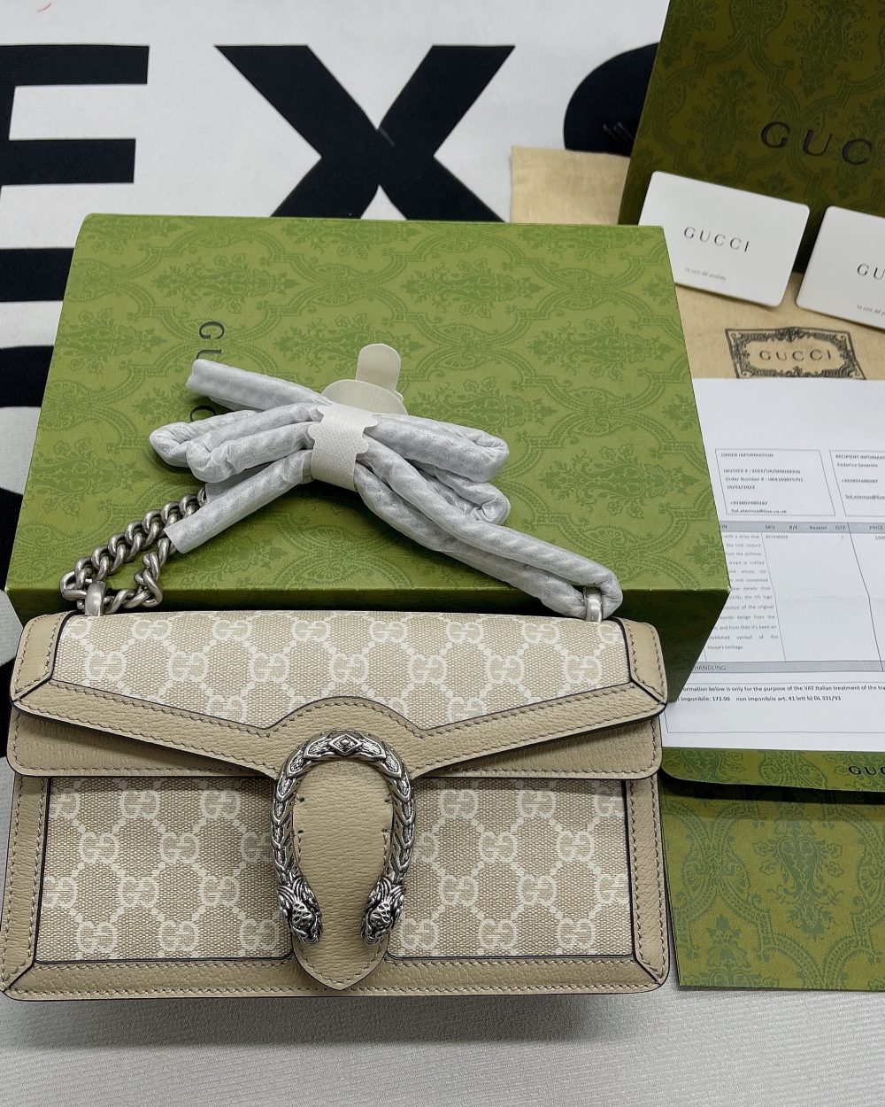 1:1 Replica Gucci Dionysus Small GG Bag Beige For Women, Women's Bags 10in/25cm GG 499623 UULBN 9683